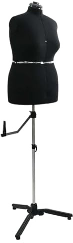 vidaXL Verstellbare Kleiderform für Damen Schwarz L Samt, Verstellbare Schneiderpuppe, leichte Schneider-Mannequin, Moderne Bastelhilfe, haltbarer Kleiderständer