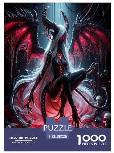 Dunkle Scarlet Hexe 1000-teilige Puzzle Impossible Geschicklichkeitsspiel Für Erwachsene Und Kinder Ab 14 Jahren, Klassische Geschenk Farbenfrohes Legespiel Home Dekoration 38x26cm/1000pcs
