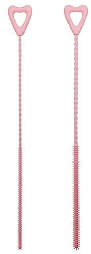 DBOO Lot de 2 brosses de nettoyage pour pailles en silicone, extra longues, réutilisables, pliables pour tasse Stanley, pailles en verre et métal, outil de nettoyage pour couvercle de bouteille