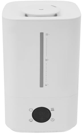 Warm- und Kaltnebel-Luftbefeuchter 6 Liter Hygrometer Ultraschall Vernebler Luftreiniger Smart Hygrostat Nebelvolumenregelung 3 Stufen (Weiß)