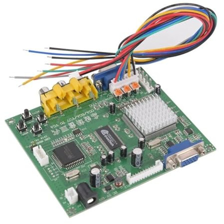 Lawnoval RGB/CGA/EGA/YUV zu VGA Video-Konverter-Board für Arcade-Spiele - HD9800/GBS8200, 15kHz-C31kHz für Auto-Scan, bis zu 1080p, VGA-Ausgang