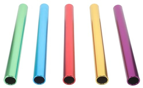 DOITOOL 5 Bastones de Relevo de Aluminio Antideslizantes para Atletismo, Varillas de Relevo Multicolor (Azul, Rojo, Dorado, Verde, Morado) 2.7 Cm para Competición y Entrenamiento Escolar