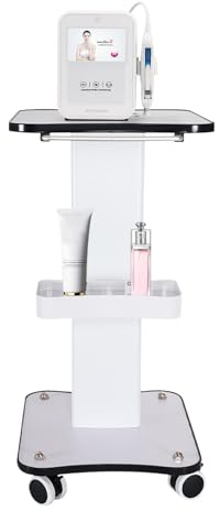 Chariot médical avec support pour moniteur et scanner, chariot cosmétique dentaire pivotant à 360° (charge maximale de 15 kg), chariot mobile de salon de beauté avec roulettes pour dentiste et