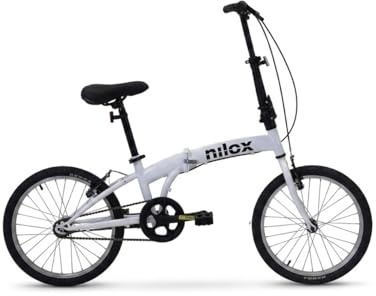 Nilox - Bike X0 - Klapprad - Einfach zu Transportieren - Modernes Design - Mit Mattem Stahlrahmen - Leichtes Fahrrad, 12 kg Gewicht - Mit 20 Alufelgen - Weiß