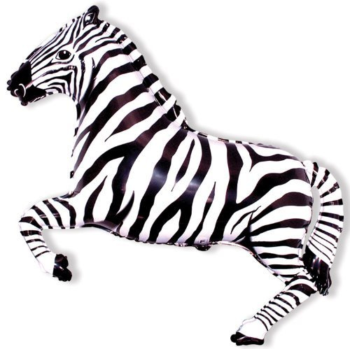 33 Inch Black and White Zebra Shaped Foil Balloon
