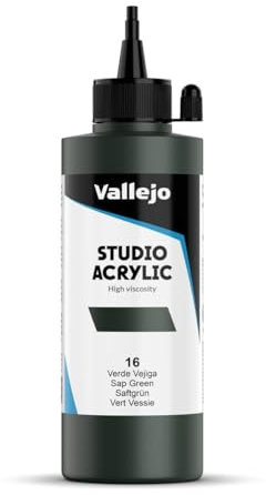 Vallejo ACRYLIC STUDIO, PINTURA ACRÍLICA, 200ML, VERDE VEJIGA (TONO), Nº 16