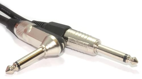 kenable Guitar Cable Right Angled 6.35mm Jack Lead Shielded Mono Audio Instrument Cord Straight to 90 Degree Angled Plug 6m