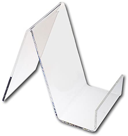 EPOSGEAR Small Plastic Acrylic Perspex Book Plate Retail Display Stand Holder - Perfect for Schools, Nurseries, Libraries etc (Clear)