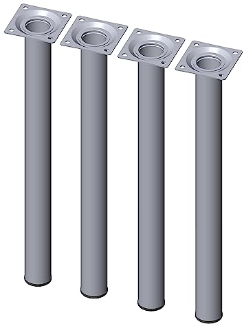 Element System 18133-00347 Möbelfuß rund – Stahlrohrfuß, ideal als Tischbein für die Gestaltung individueller Möbelstücke – Ø 30 mm, Chrom, Länge 400 mm, 4 Stück