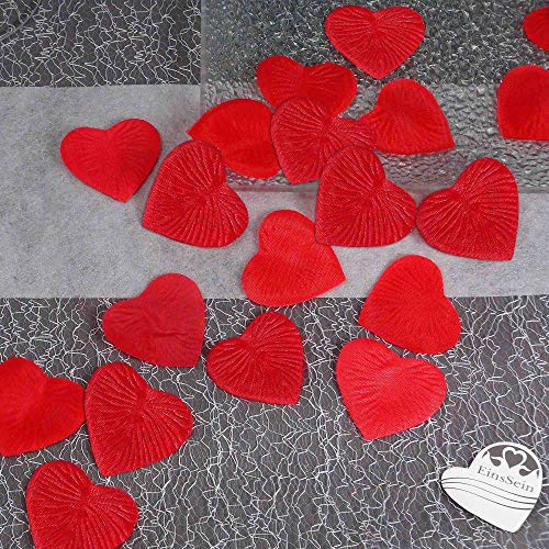 EinsSein 100x Pétales de Roses cœur 4cm Rouge Confetti Paillette Paillettes confiti Mariage Sortie eglise Decoration Table eglis Anniversaire Petite Mega Plastique métallique Accessoire de l Amour