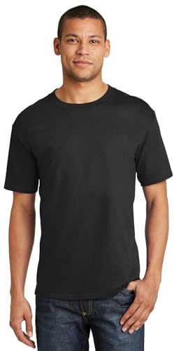 Hanes Men's Short Sleeve Beefy T-Shirt (Black) (2X-Large)