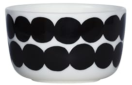 Marimekko - Oiva/Siirtolapuutarha - Schüssel - Weiß/Schwarz - Ø9,5xH6cm - 2,5 dl
