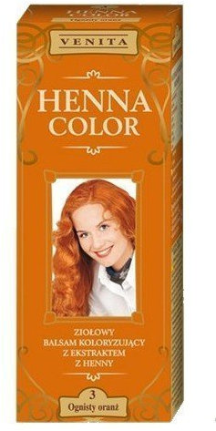 Henna Color 3 Flaming Orange Haarbalsam Haarfarbe Farbeffekt Naturhaarfärbemittel Henne Öko