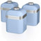 Swan SWKA1020BLN Retro Kitchen Storage Canisters, Set of 3, Iron, 1 Litre, Blue