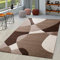 TT Home Wohnzimmer Teppich Moderner Kurzflor 3D Optik Geometrisches Wellen Design, Farbe:Braun 4, Größe:120x170 cm