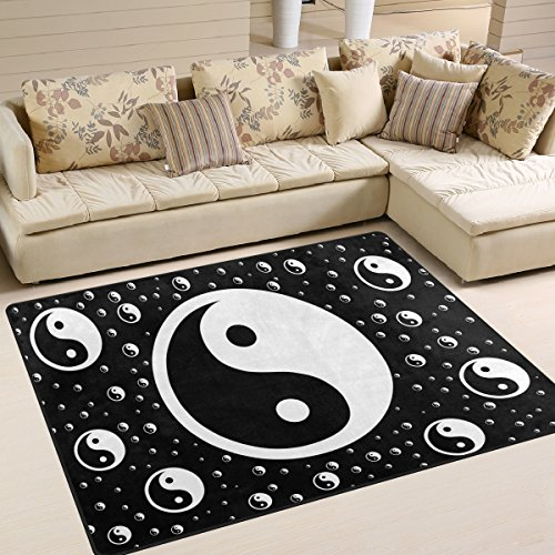 Use7 Teppich mit chinesischem Symbol Yin Yang für Wohnzimmer, Schlafzimmer, 160 cm x 122 cm