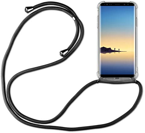 Hülle Kompatibel mit Samsung Galaxy Note 8 | Handykette Smartphone Halskette Hülle mit Band | Handyhülle mit Kordel zum Umhängen Kompatibel für Galaxy Note 8 | Schwarz
