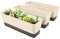 SUREAM Paquete de 3 macetas rectangulares de 12 x 3.8 pulgadas con bandeja, moderna maceta de plástico para suculentas y suculentas para alféizar de ventana, balcón de jardín, decoración de estante de