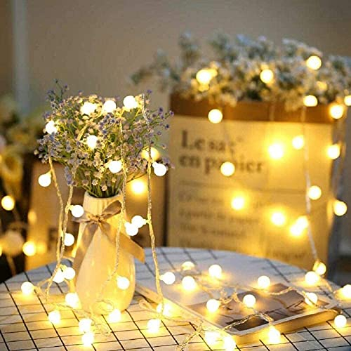 Lecone 6M 40 LED Globe Lichterkette, Batterie und USB lichterkette Warmweiß Innen Deko, Lichterkette für Balkon,Terrasse, Garten, Partys, Weihnachten, Hochzeit