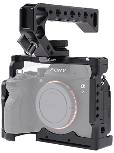 A7 IV Cage Support, Hersmay Camera Cage with Top Handle for Sony A7 IV full frame mirrorless camera