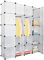 Tubiaz Garderobe 20 Würfel DIY Regalsystem Kleiderschrank mit Tür mit Hammer Schuhablagen aus PP-Kunststoff Mit 2 Kleiderstange für hängende Kleidung 180 x 142 x 37 cm Weiß