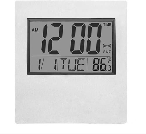 Yuehuamech Elektronische Wecker mit Kalender Temperatur Digital LCD Uhr mit Snooze Mode Batteriebetriebene Demenz Uhren mit großer klarer Ziffern Anzeige 7. 7 * 6. 9 * 0. 8
