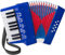 Acordeón de 17 teclas de piano para niños 8 bajos con correa para principiantes, instrumento musical educativo (azul)