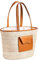 Darido Sac de courses – 44 x 19 x 32 cm – En Osier Naturel - Avec Doublure et Poche - Finitions et Poignée en Cuir - Pratique, grande capacité et Multi-usage - Caramel