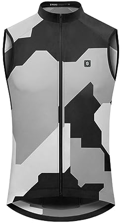 SIROKO - Gilet Vélo Coupe-vent pour Femme V1-W Crosswind - XS - Noir/Gris