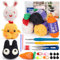 XSEINO Häkelset für Anfänger, Häkel-Start-Set mit Schritt-für-Schritt-Video-Tutorials, Häkelset für Erwachsene und Kinder – Katze, Küken, Kaninchen, Karotte