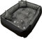 Dogs4Life Hundebett XXL 130 x 105 cm | Hundebett für sehr große Hunde | Orthopädisch | Hundekissen | Waschbar | Outdoor | Mit Rand | Wasserabweisend (XL, Aschgrau mit Silb. Pfoten)