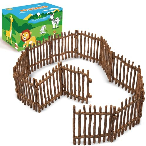 EYSCOTA Realistisches Spielzeug Zaun, große Korral Fechten Panel Zubehör Playset, Bauernhof Zaun Spielzeug für Scheune Paddock Pferd Stall Pferde Figuren, pädagogische Geschenk für Kinder Kleinkind