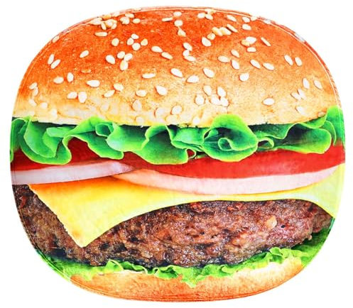Excervent Realistische Hamburger Decke für Erwachsene und Kinder, 290 g/m², lustige, realistische Lebensmitteldecke, superweiche Flanell-Überwurfdecken, 152,4 cm