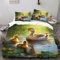 Ruiqieor Bettwäsche 135x200cm,Teich-Ente Motiv Bettwäsche Set 3teilig,1 Bettbezug und 2 Kissenbezug 80x80 cm,3D Cartoon Tiere gedruckte Kind Bettwäsche（#5）