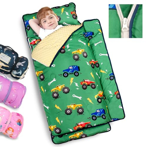Primlect Toddler Nap Mat with Pillow, Thickened Extra Large Sleeping Bag