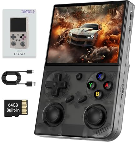 Console di gioco retrò G350 Console di gioco portatile Schermo IPS da 3,5 pollici Android 11 e Linux System 64G TF Card