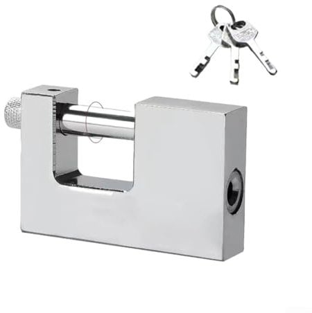 Lucchetto antifurto in lega di zinco, con 3 comode chiavi, perfetto per varie esigenze di bloccaggio (80 mm)