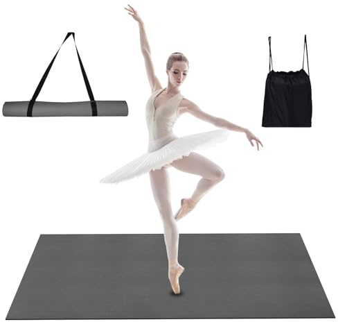 QVEEQ Portable Dance Floor Mat, Reversible Non-Slip Surface for Ballet, Tap, Jazz & Pop Dance, 48x36in with Carry Backpack & Straps – Lightweight & Easy to Store