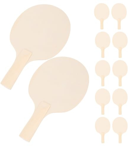 ibasenice Set 12 Racchette da Ping Pong in Legno Grezzo 25x15 Cm, Pagaie Fai da Te Non Verniciate per Pittura, Allenamento Interno e Giochi da Tavolo Personalizzabili