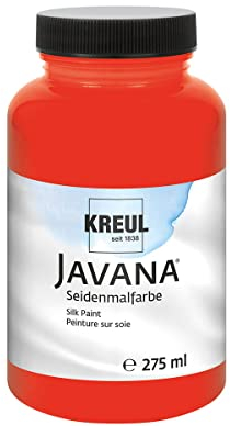 KREUL 8123-275 - Javana Seidenmalfarbe 275 ml, rosenrot, hochpigmentierte und brillante Farbe auf Wasserbasis, mit fließend flüssigem Charakter, dringt tief in die Fasern ein