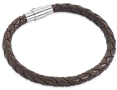 Rafaela Donata Damen Armband Echtleder dunkelbraun | Lederarmband, Magnetverschluss, Edelstahl