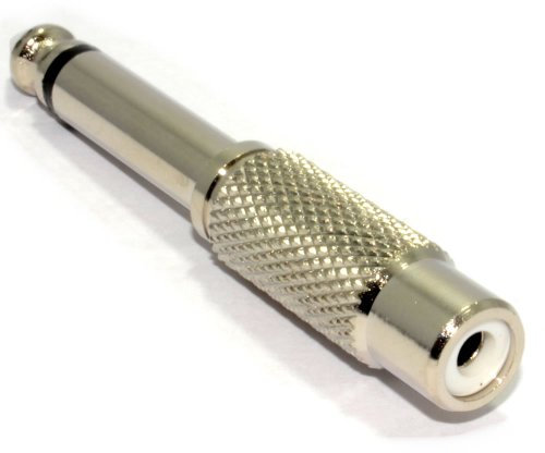 RCA Cinch Femelle vers 6,35 mm Mono Jack Fiche Métal Adaptateur