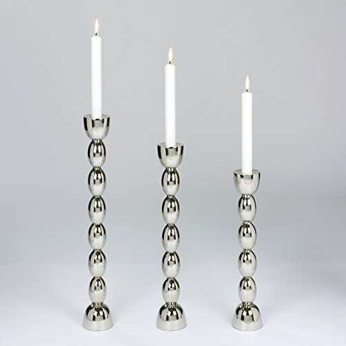 Lambert Brancusi Leuchter Aluminium H46cm vernickelt Metallaccesoires, Silber, One Size