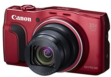 Canon PowerShot SX710 HS Digitalkamera (20,3 MPCMOS, 30-Fach optischer Zoom, 60-Fach ZoomPlus, HS-System, Opt. Bildstabilisator, 7,5cm (3 Zoll) Display, Full HD Movie 60p, WLAN, NFC) rot