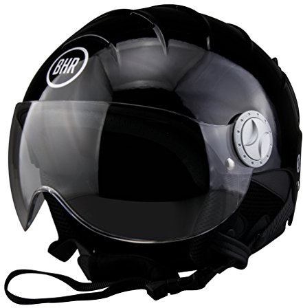 BHR 63439 Casco Demi-Jet, Nero (Nero Metallizzato), M