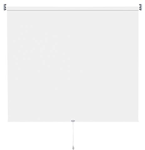 Verdunkelungsrollo Springrollo Mittelzugrollo 13 Farben klemmfix Rollo ohne Bohren Breite 62-202 cm Höhe 180 cm Fenster Vorhang blickdicht verdunkelnd klemmbar Klemmträger (182 x 180 cm / Weiß)