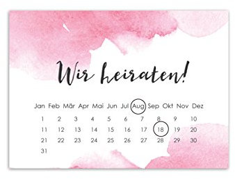 50 Save the date Karten Hochzeit Einladung Hochzeit Einladungskarten (Aquarell rosa)