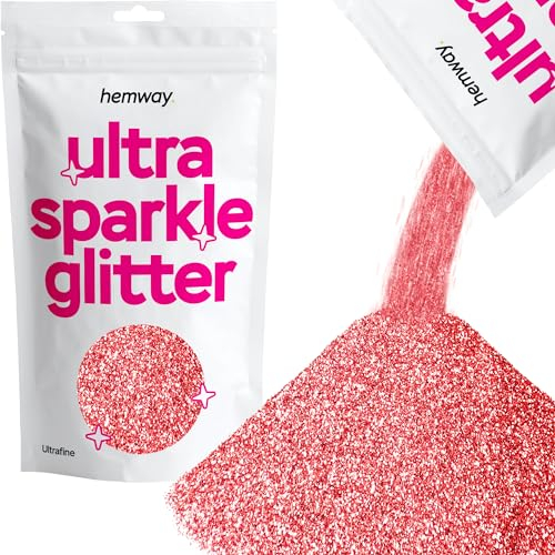 Hemway Ultra Sparkle Glitter - Rose Gold | Ultrafine Metallic Flakes for Resin & Epoxy Crafts | Supplies for Tumblers, Festival, Hair, Face, Body, Eye & Nail Art Decoration | 100 g