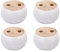 4pcs 40mmx67mm White Eucalyptus Wood Round Bun Furniture Feet Sofa Cabinet Couch Leg