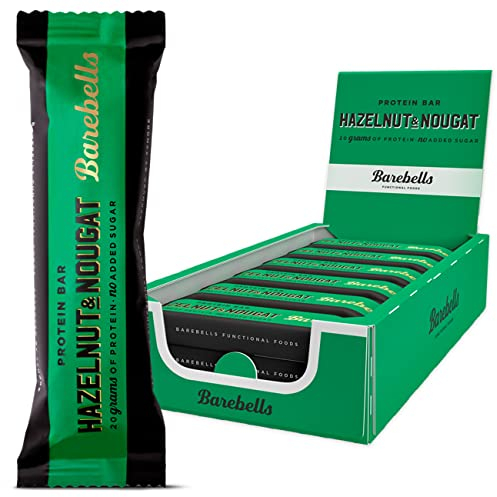 Barebells Protein Bars – Healthy Snacks, Protein Snacks for Breakfast, Sugar Free Chocolate, Low Carb – 12 x 55g (Hazelnut & Nougat)